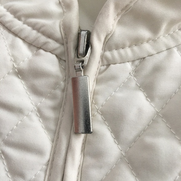 🎁2/$12 JANE ASHLEY SM CREAM FULL ZIP  THIN DIAMOND QUILT 2 POCKET VEST - Picture 9 of 10